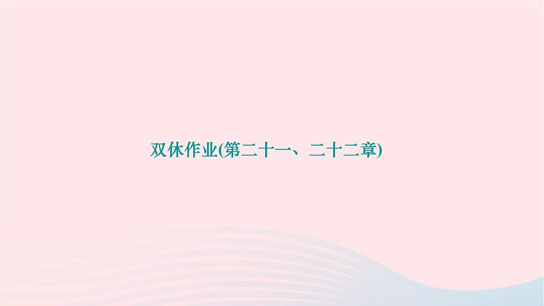 2024九年级物理全册双休作业第二十一二十二章作业课件新版新人教版01