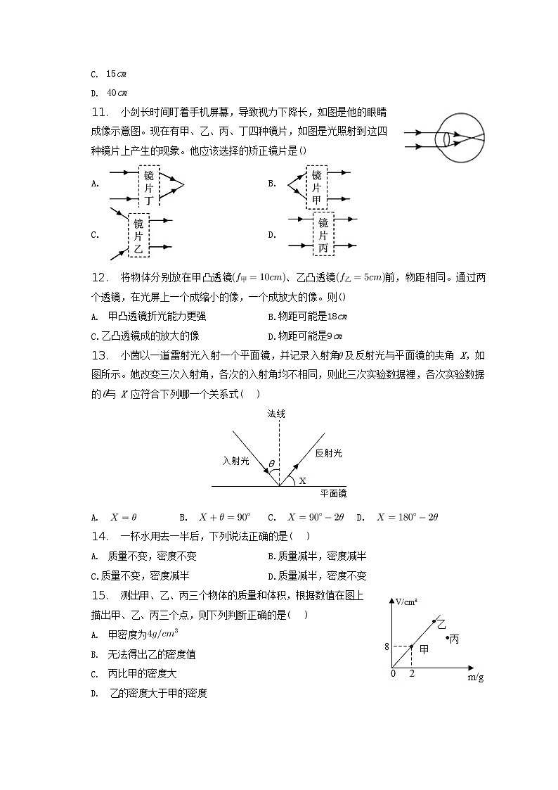 2022-2023学年四川省绵阳市涪城区八年级上学期期末物理试题及答案第3页