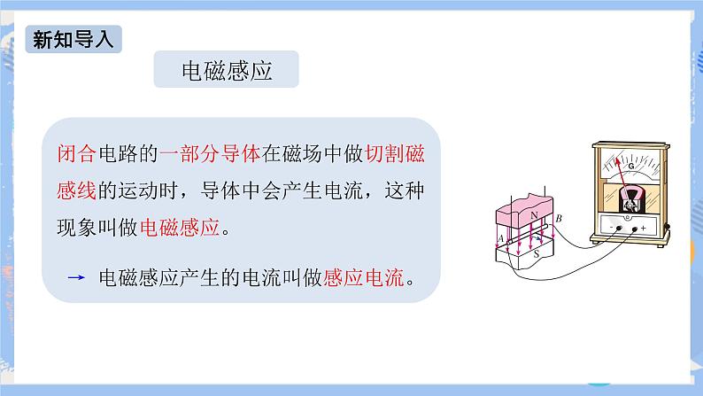 人教版物理九年级下册第二十章 第五节 磁生电（第二课时）课件第3页
