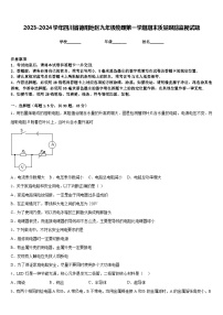 2023-2024学年四川省德阳地区九年级物理第一学期期末质量跟踪监视试题含答案