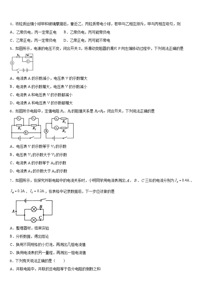 2023-2024学年四川省泸州市马溪中学物理九年级第一学期期末监测试题含答案第2页