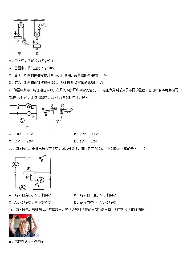 2023-2024学年山东省即墨市物理九年级第一学期期末达标测试试题含答案第3页