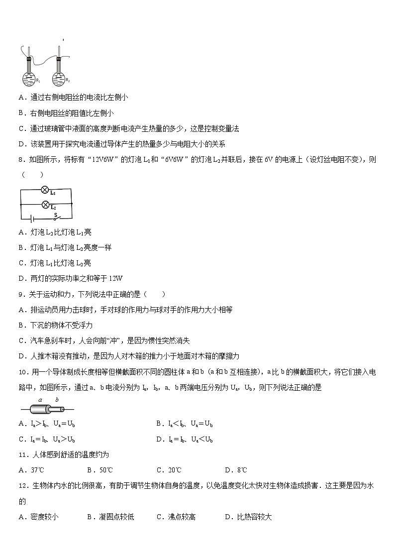 2023-2024学年山东省德州市武城县九上物理期末质量检测模拟试题含答案03