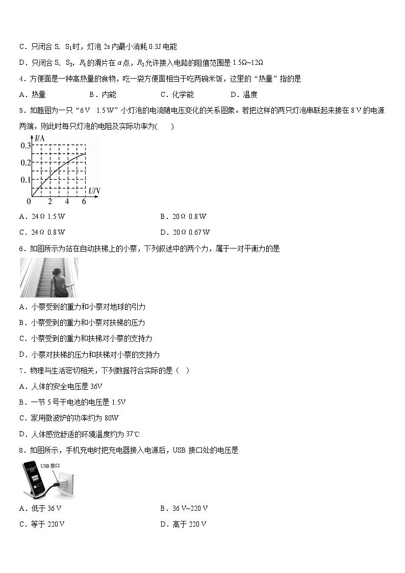 2023-2024学年山东省曲阜市昌平中学九年级物理第一学期期末质量跟踪监视试题含答案02