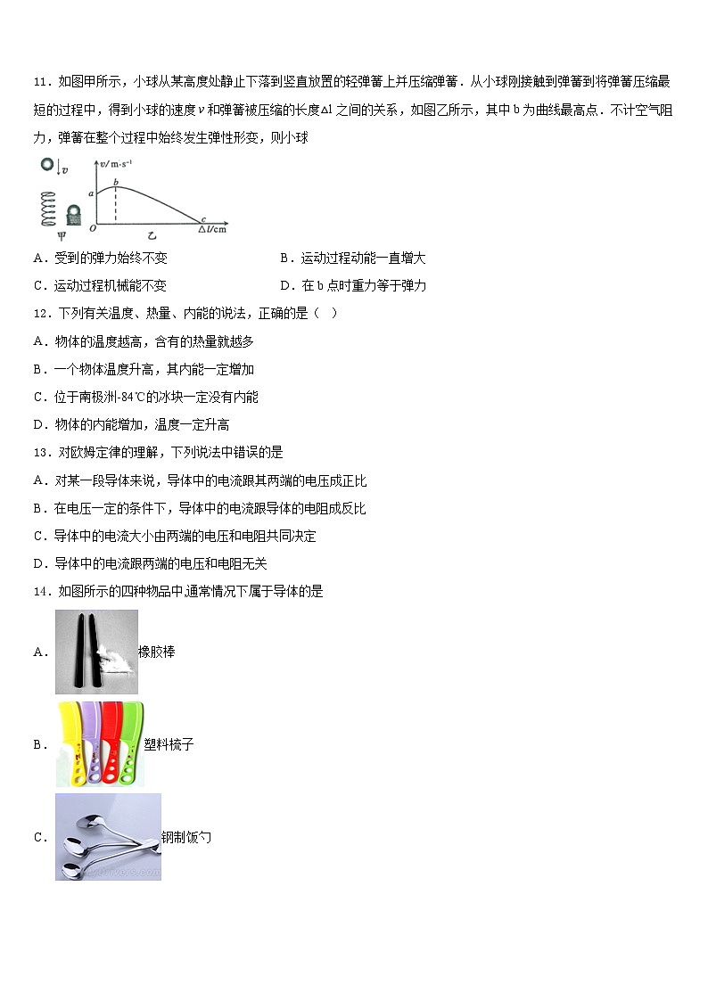2023-2024学年山东省日照市九上物理期末综合测试模拟试题含答案第3页