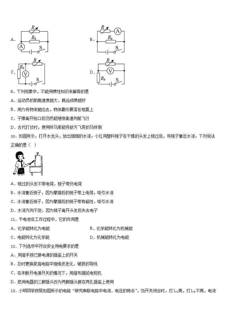 2023-2024学年山东省寿光市九上物理期末联考试题含答案03