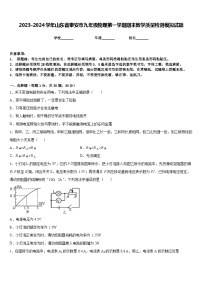 2023-2024学年山东省泰安市九年级物理第一学期期末教学质量检测模拟试题含答案