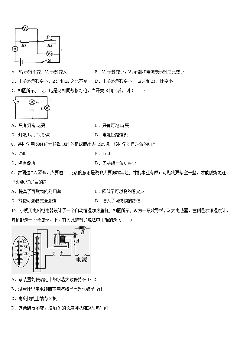2023-2024学年山东省无棣县鲁北高新技术开发区实验学校物理九年级第一学期期末联考模拟试题含答案第3页