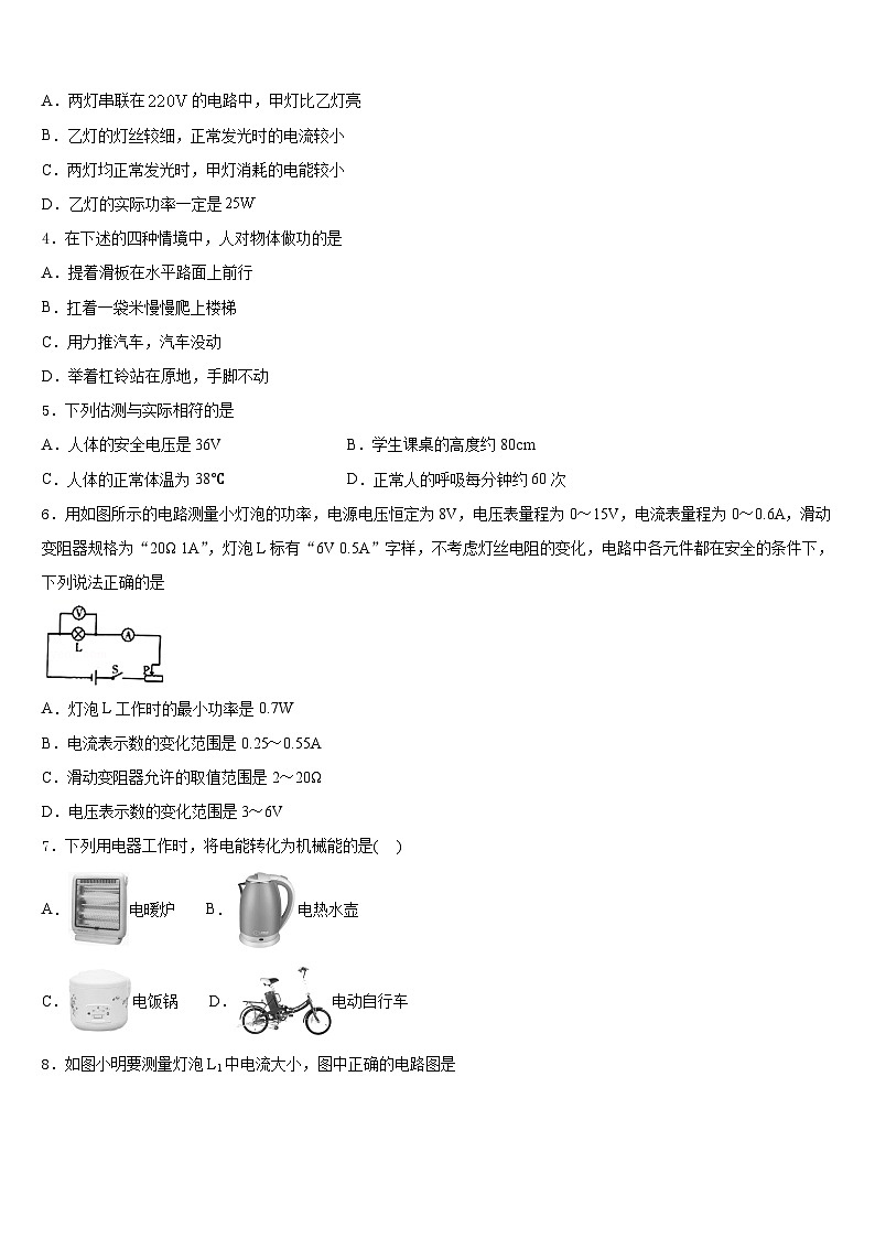 2023-2024学年山东省泰安市泰山外国语学校物理九上期末达标检测模拟试题含答案第2页