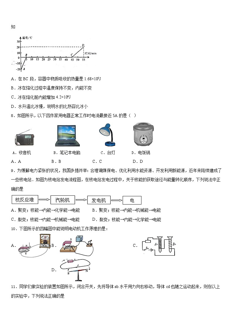 2023-2024学年山东省潍坊诸城市第七中学物理九上期末检测试题含答案第3页