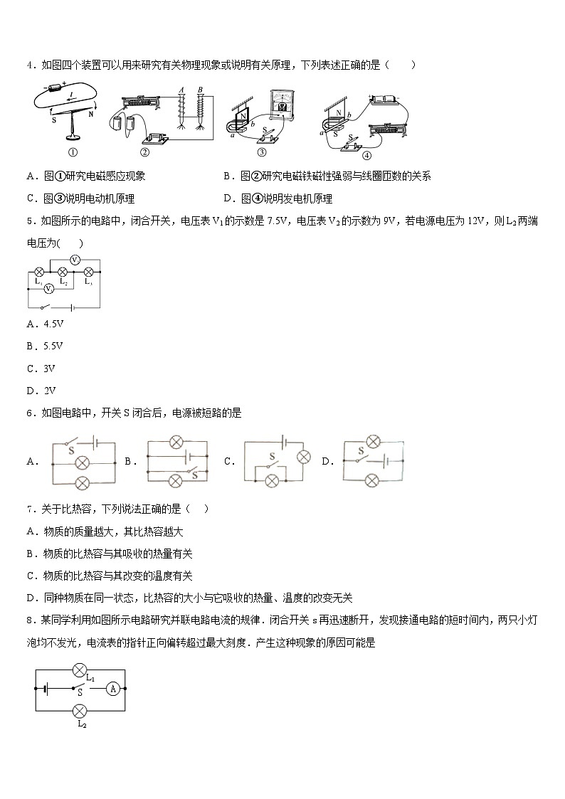 2023-2024学年广东汕尾甲子镇瀛江学校九上物理期末质量跟踪监视模拟试题含答案第2页