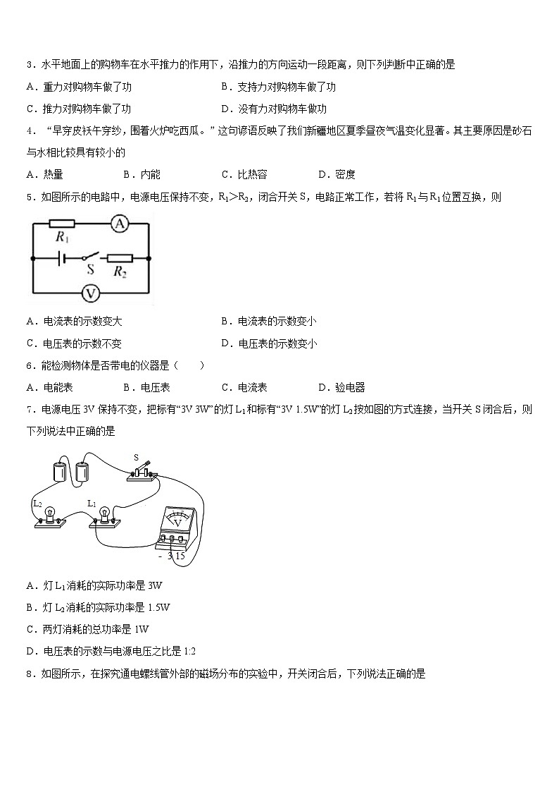 2023-2024学年广东省宝塔实验九年级物理第一学期期末经典模拟试题含答案02
