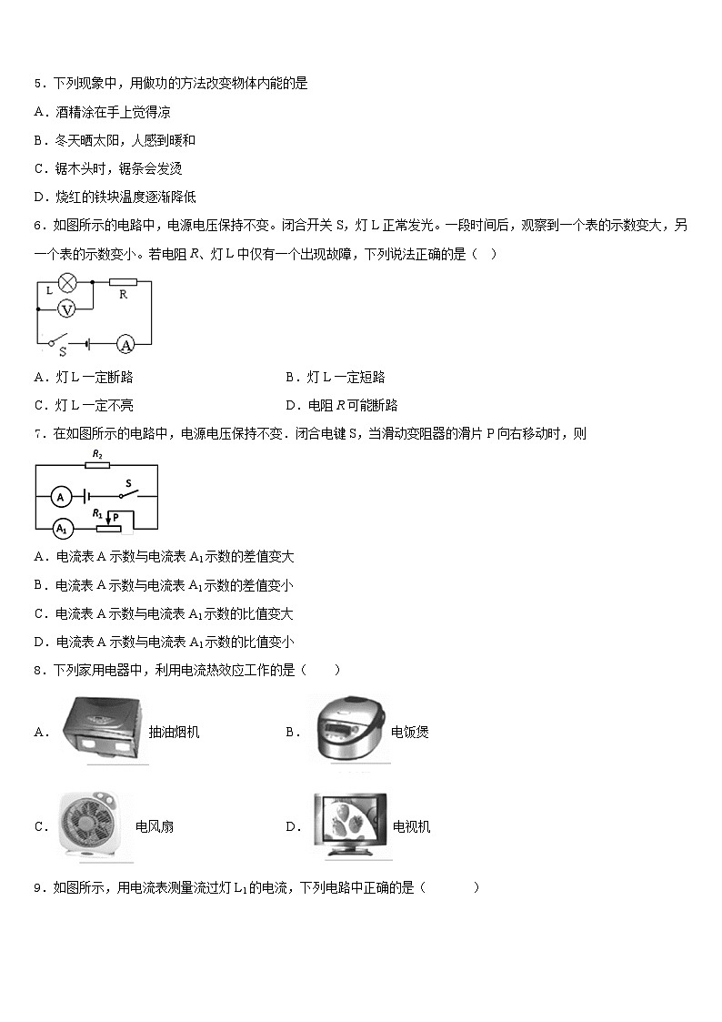 2023-2024学年广东省佛山市顺德区碧桂园学校物理九年级第一学期期末调研试题含答案02