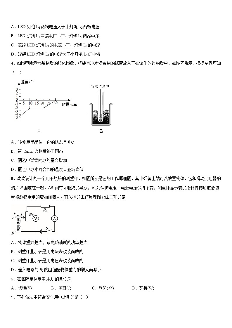 2023-2024学年广东省惠州市博罗县物理九上期末达标检测试题含答案第2页