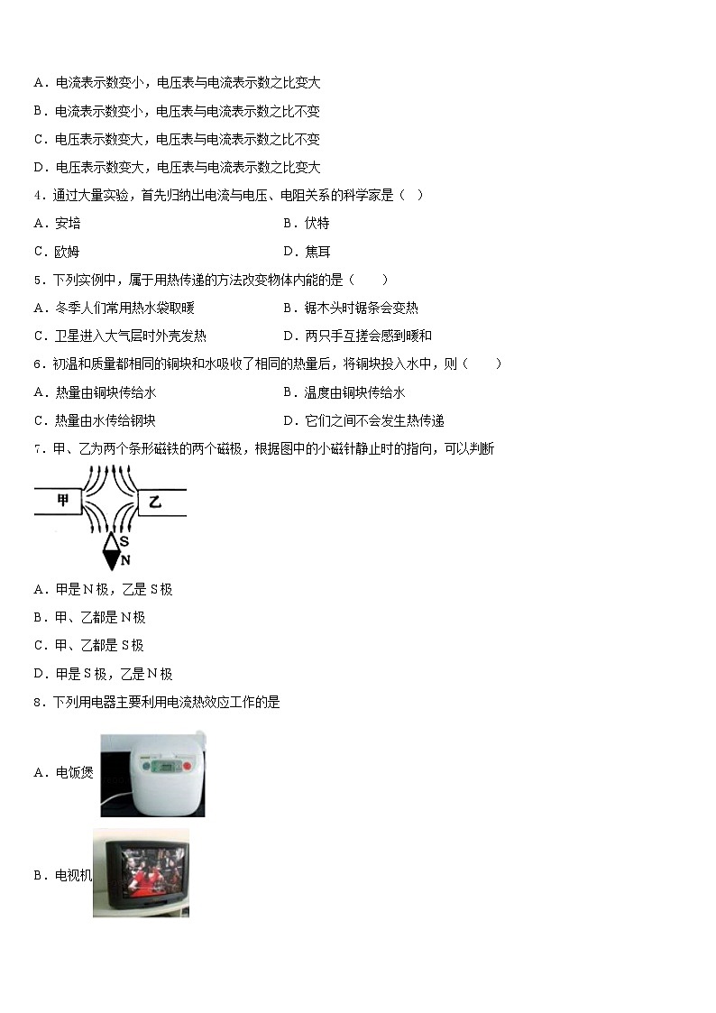 2023-2024学年广东省梅州市大埔县九年级物理第一学期期末综合测试模拟试题含答案第2页