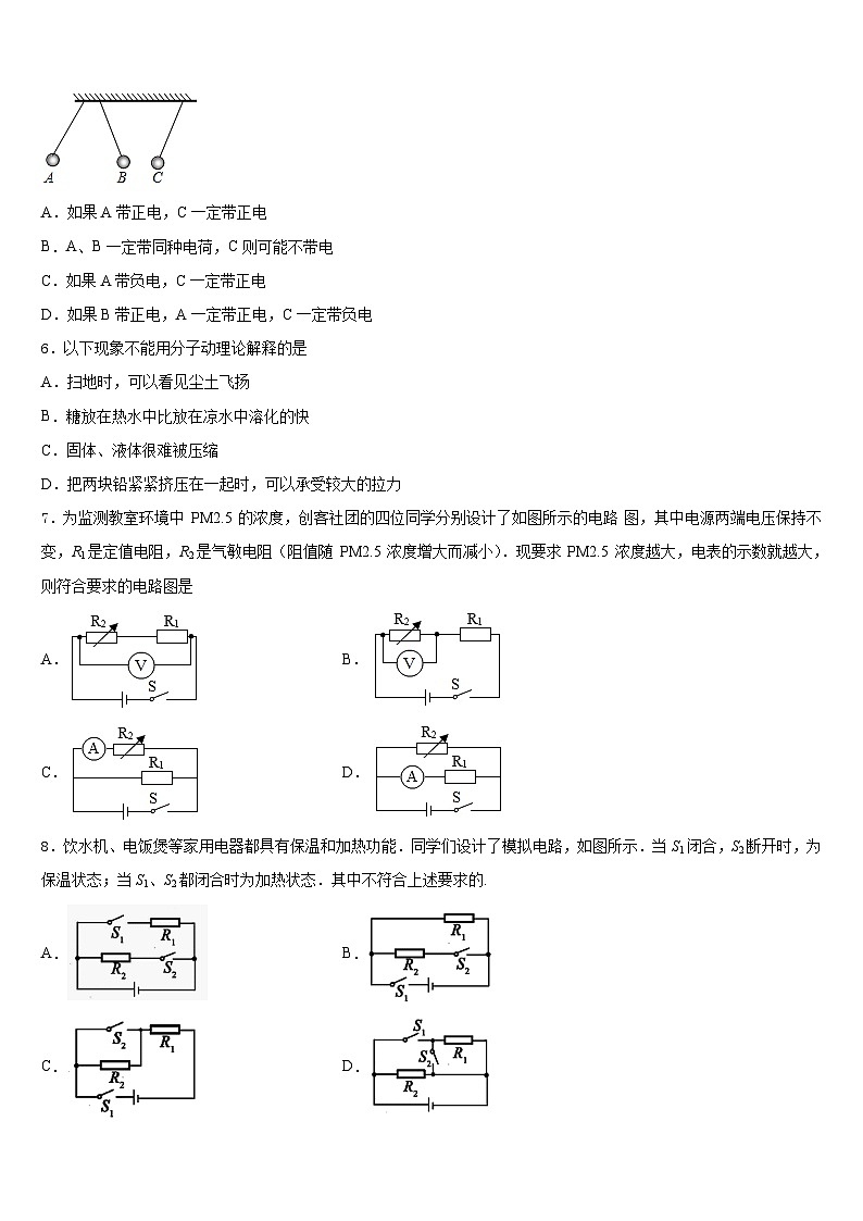2023-2024学年广东省梅州市梅江区实验中学九上物理期末学业水平测试试题含答案第2页