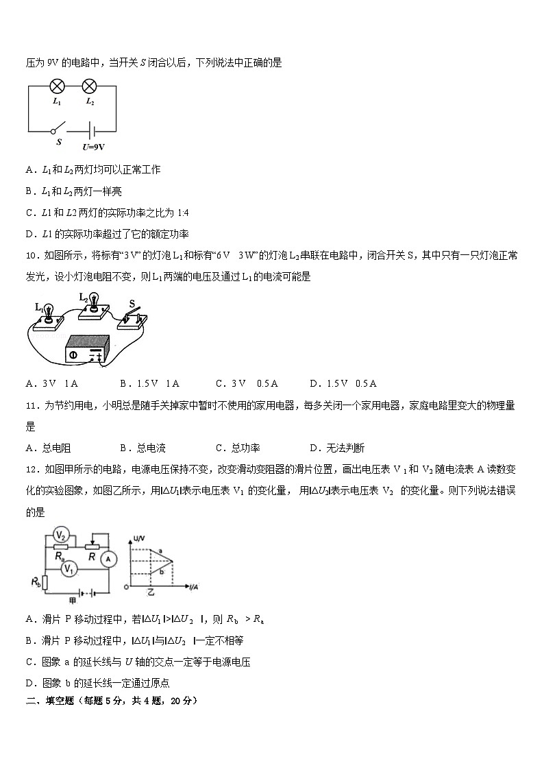 2023-2024学年广东省普宁市燎原中学物理九上期末考试模拟试题含答案03