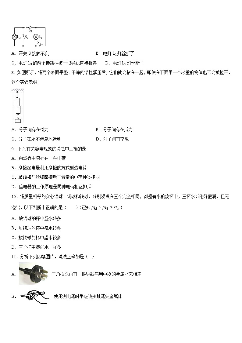 2023-2024学年广东省深圳大鹏新区物理九年级第一学期期末调研模拟试题含答案03