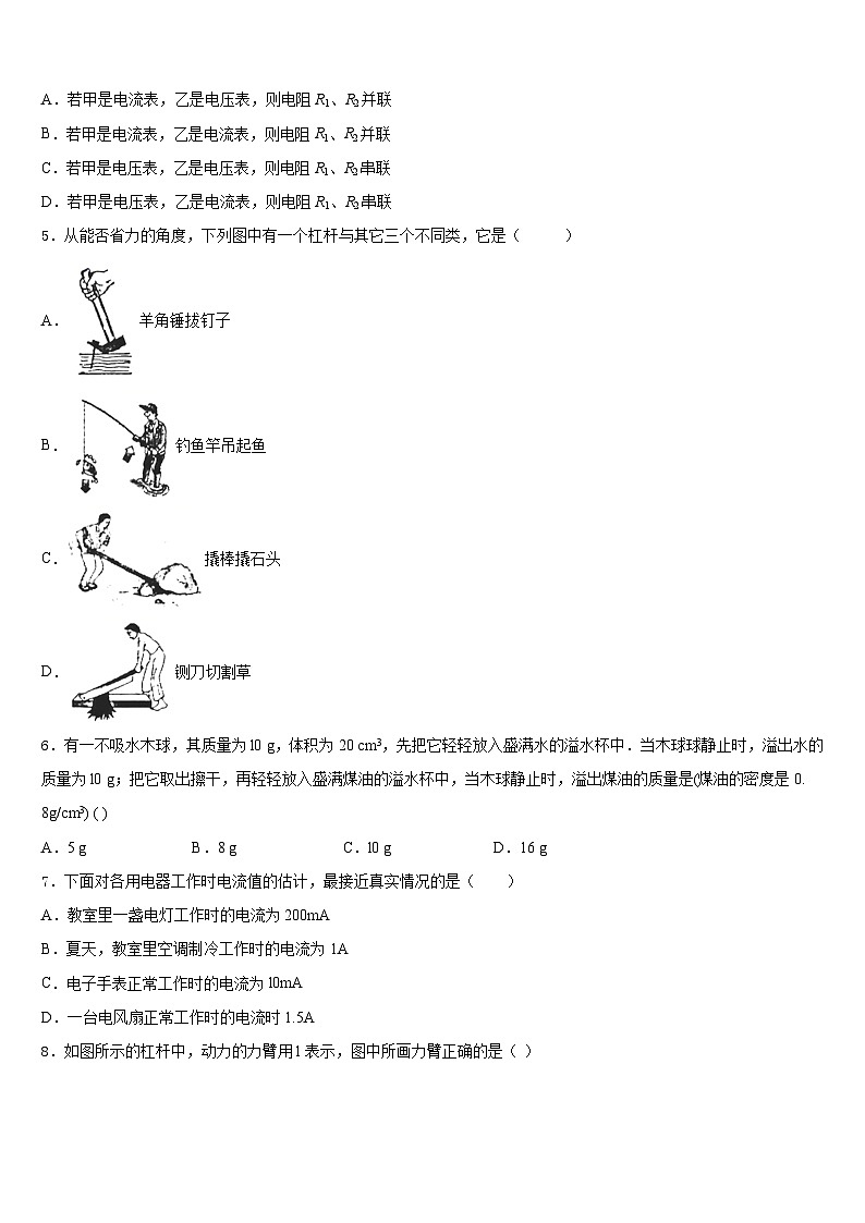 2023-2024学年广东省阳江市阳东区星重学校物理九上期末考试试题含答案第2页