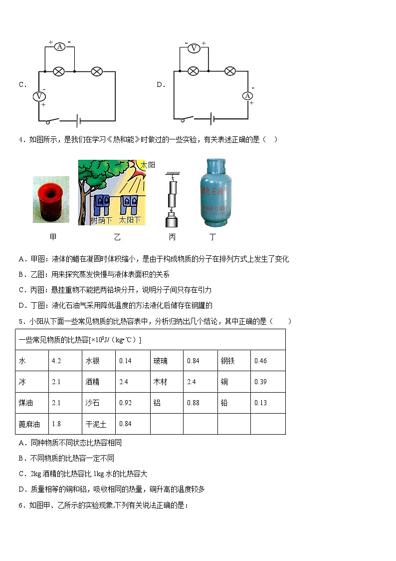 2023-2024学年广西河池市凤山县物理九年级第一学期期末考试试题含答案02
