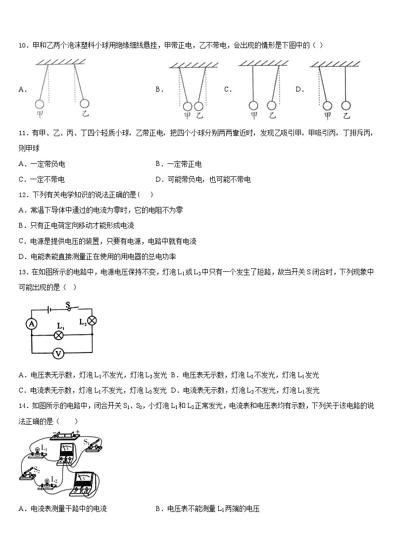 2023-2024学年廊坊三中学物理九上期末监测模拟试题含答案第3页