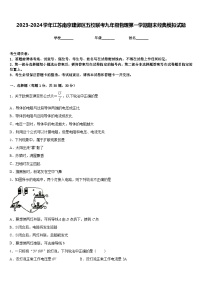 2023-2024学年江苏南京建邺区五校联考九年级物理第一学期期末经典模拟试题含答案