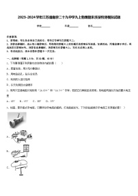 2023-2024学年江苏省南京二十九中学九上物理期末质量检测模拟试题含答案