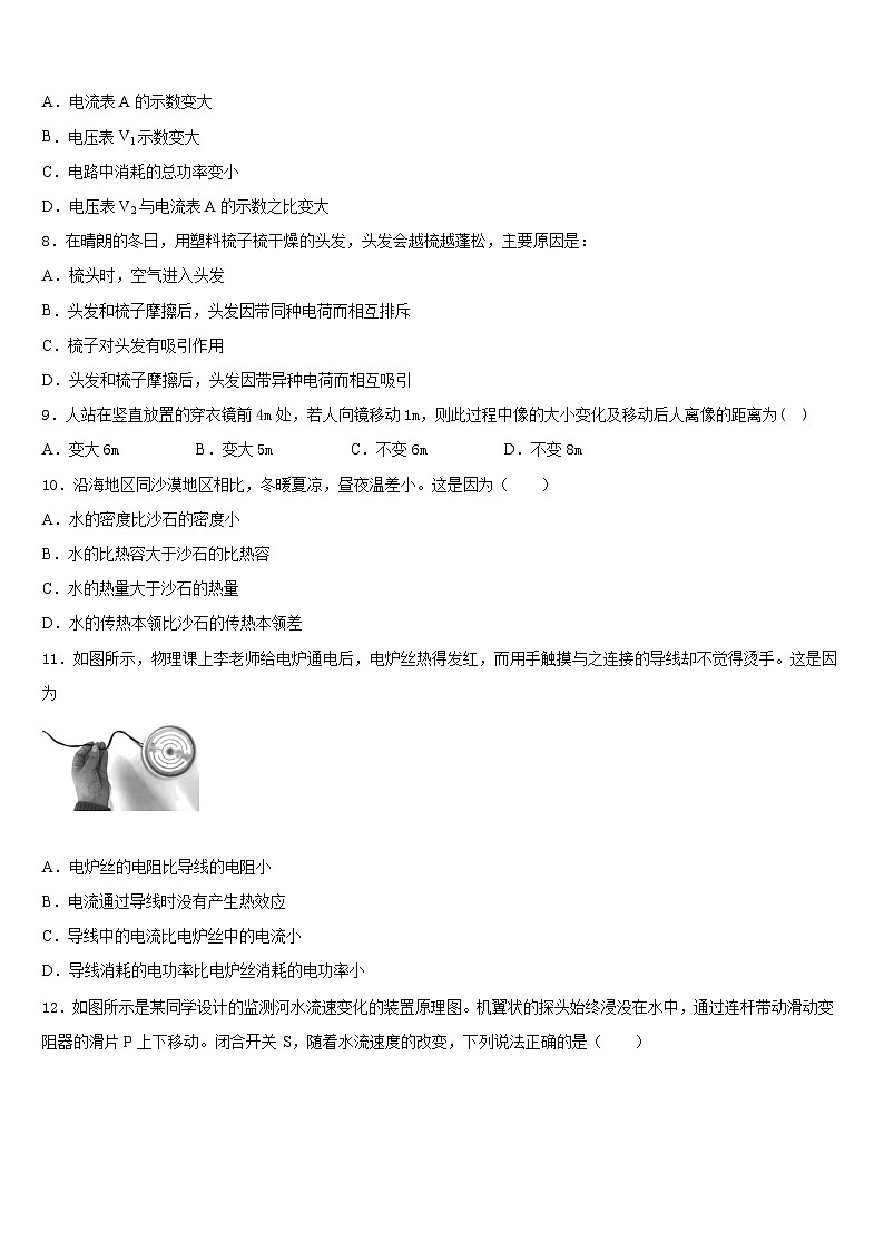 2023-2024学年江苏省南通市南通中学物理九上期末学业质量监测模拟试题含答案第3页