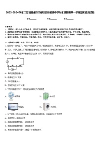 2023-2024学年江苏省扬州市江都区实验初级中学九年级物理第一学期期末监测试题含答案