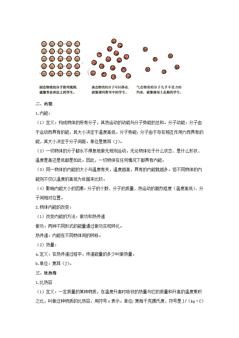第十三章 内能 复习讲义  人教版九年级物理全一册02