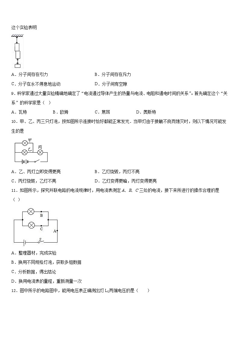 2023-2024学年江苏省泗阳县九上物理期末质量跟踪监视试题含答案03