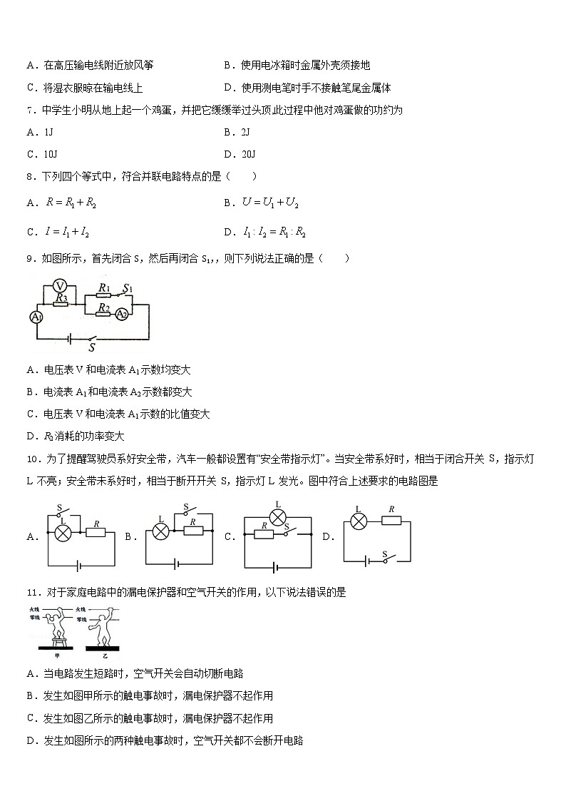 2023-2024学年江苏省泰兴市振宇外国语学校物理九上期末质量跟踪监视试题含答案第2页