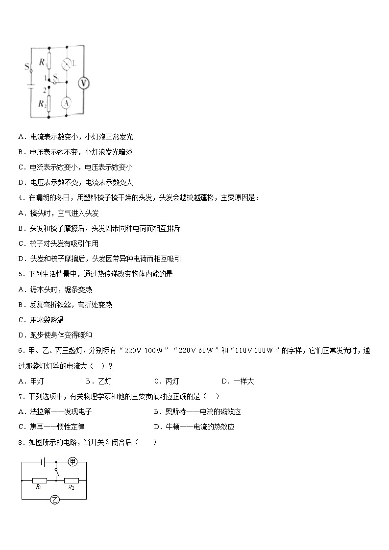2023-2024学年江苏省泰州市泰兴市九上物理期末调研模拟试题含答案第2页