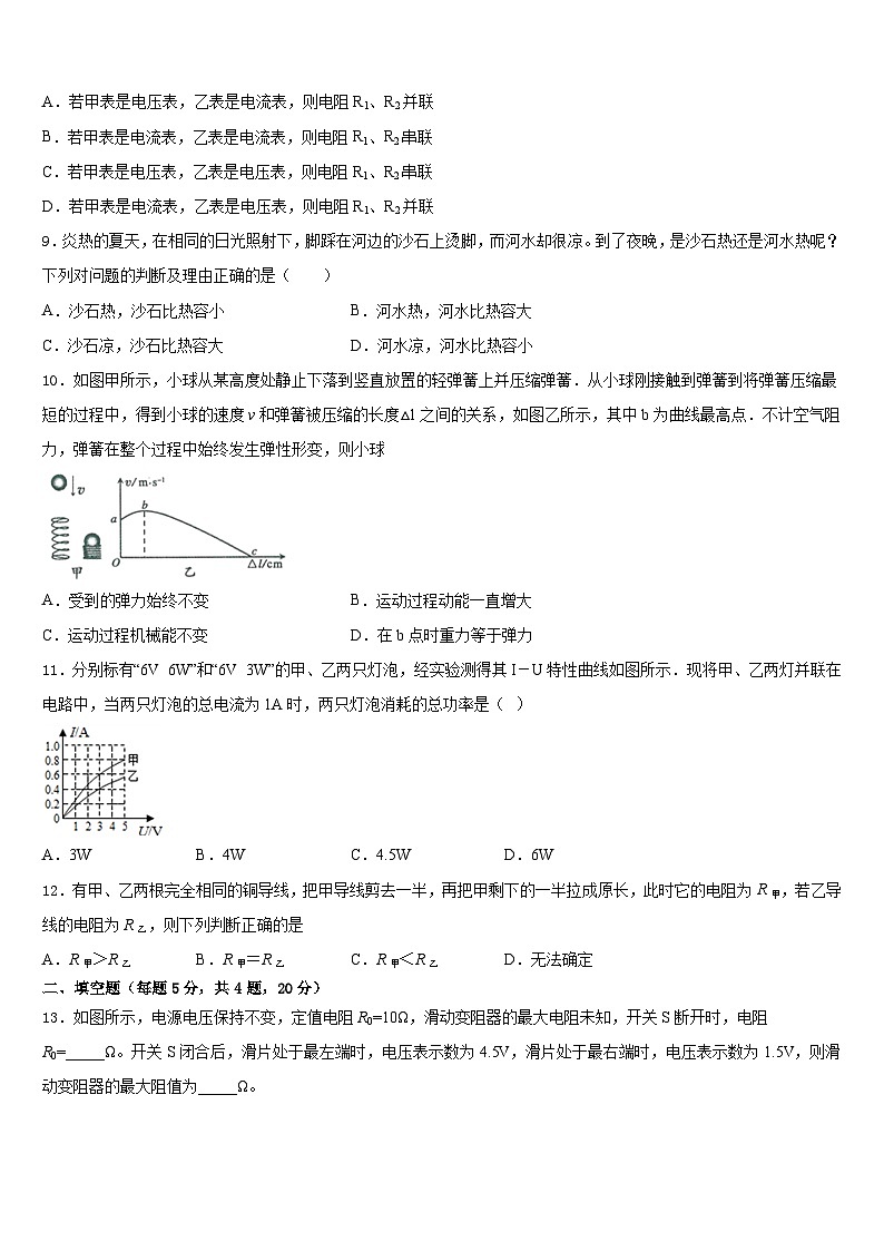 2023-2024学年江苏省泰州市泰兴市九上物理期末调研模拟试题含答案第3页