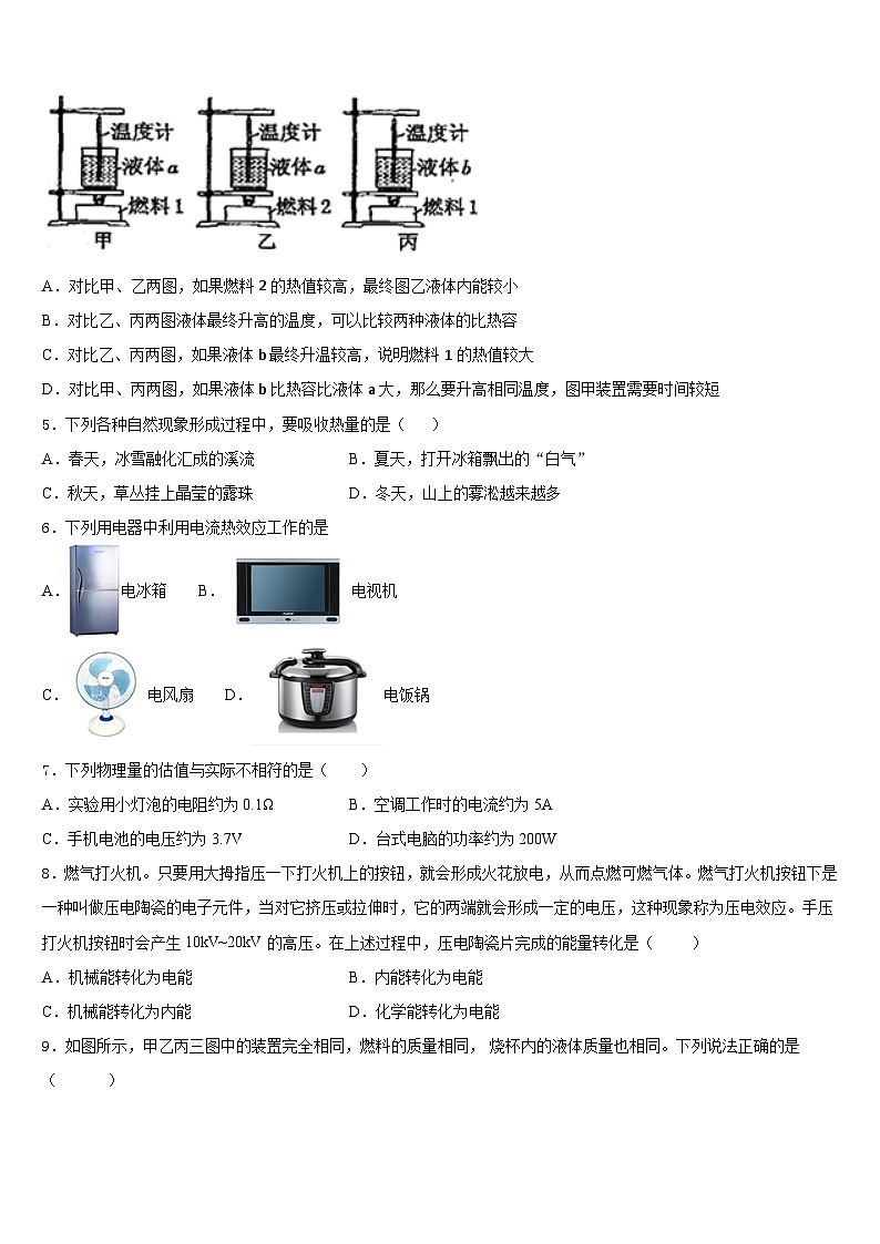 2023-2024学年江苏省泰州市兴化市九年级物理第一学期期末学业质量监测试题含答案第2页