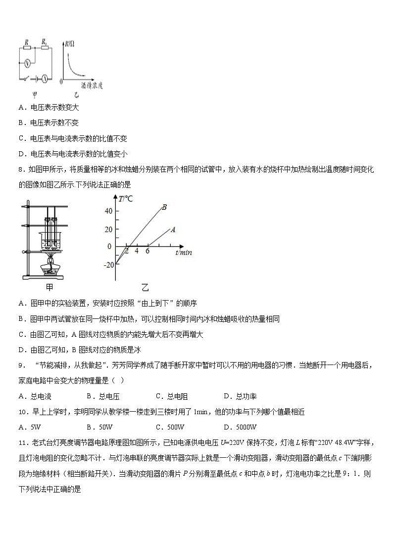2023-2024学年江苏省无锡市第一女子中学物理九年级第一学期期末预测试题含答案03