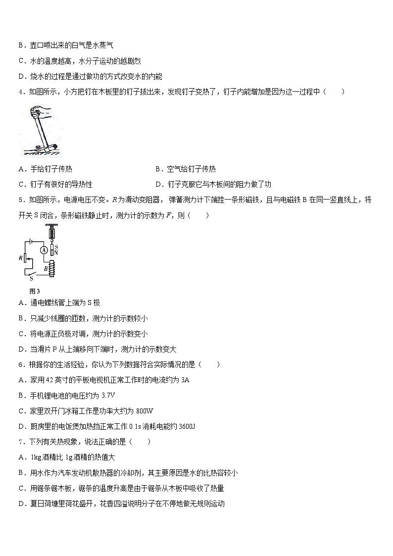 2023-2024学年江苏省滨海县物理九年级第一学期期末质量检测试题含答案第2页