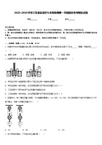 2023-2024学年江苏省盐城市九年级物理第一学期期末统考模拟试题含答案