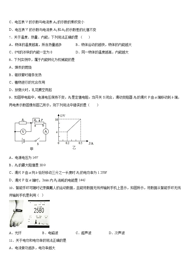 2023-2024学年江苏省苏州市张家港二中学物理九年级第一学期期末经典试题含答案03