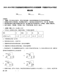 2023-2024学年江苏省灌南县苏州路实验学校九年级物理第一学期期末学业水平测试模拟试题含答案