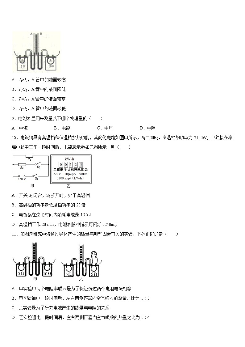 2023-2024学年河北省保定市安国市九上物理期末联考试题含答案03