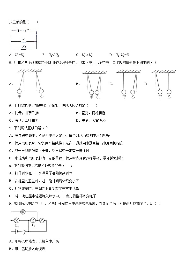 2023-2024学年河北省沧州市名校九年级物理第一学期期末经典试题含答案02