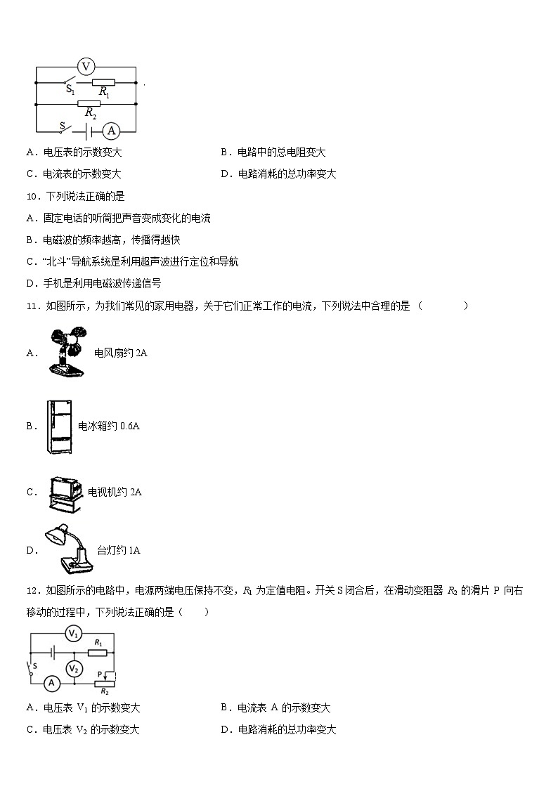 2023-2024学年河北省邯郸市馆陶县物理九年级第一学期期末预测试题含答案第3页