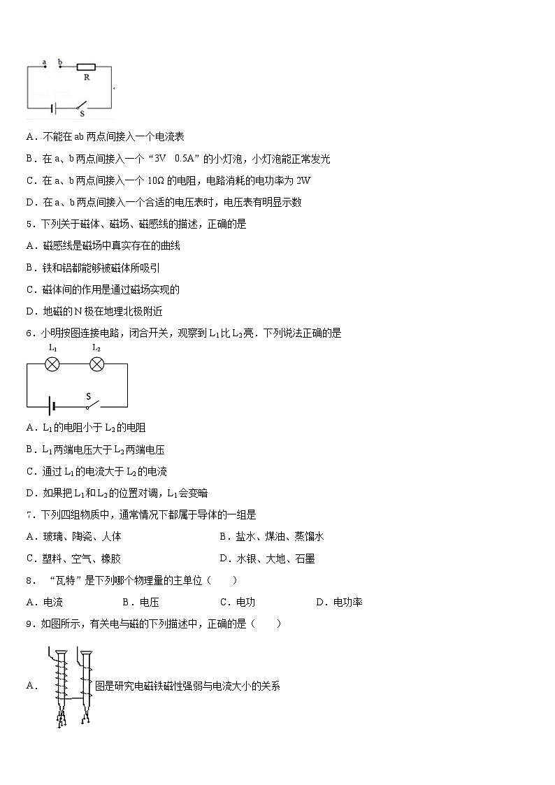 2023-2024学年河北省秦皇岛卢龙县联考九年级物理第一学期期末达标检测模拟试题含答案第2页
