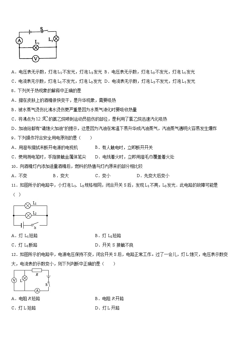 2023-2024学年河南省洛阳市五校联考九年级物理第一学期期末考试试题含答案第3页