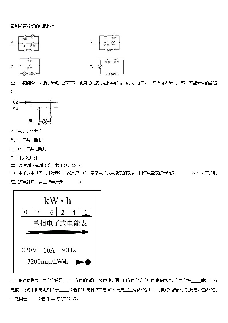 2023-2024学年河南省驻马店市西平五中学物理九上期末达标检测试题含答案03
