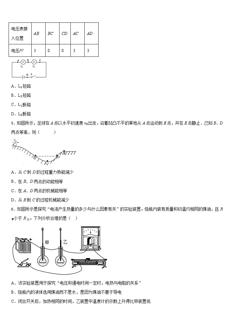 2023-2024学年河南省驻马店市正阳县物理九上期末监测试题含答案02