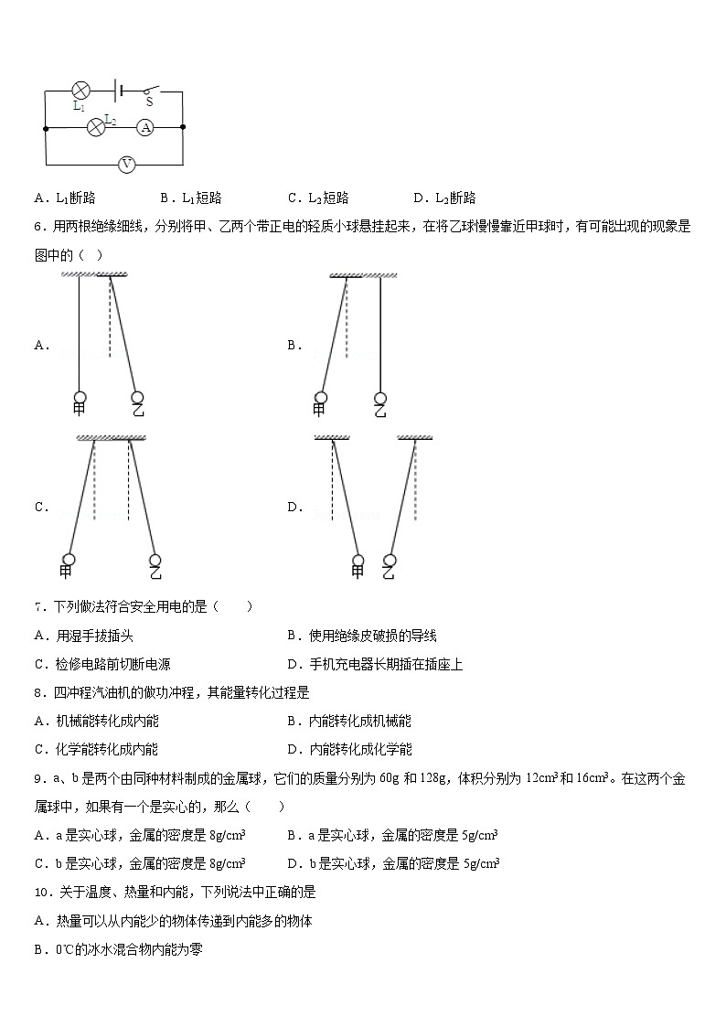2023-2024学年河西成功学校九上物理期末考试模拟试题含答案第2页