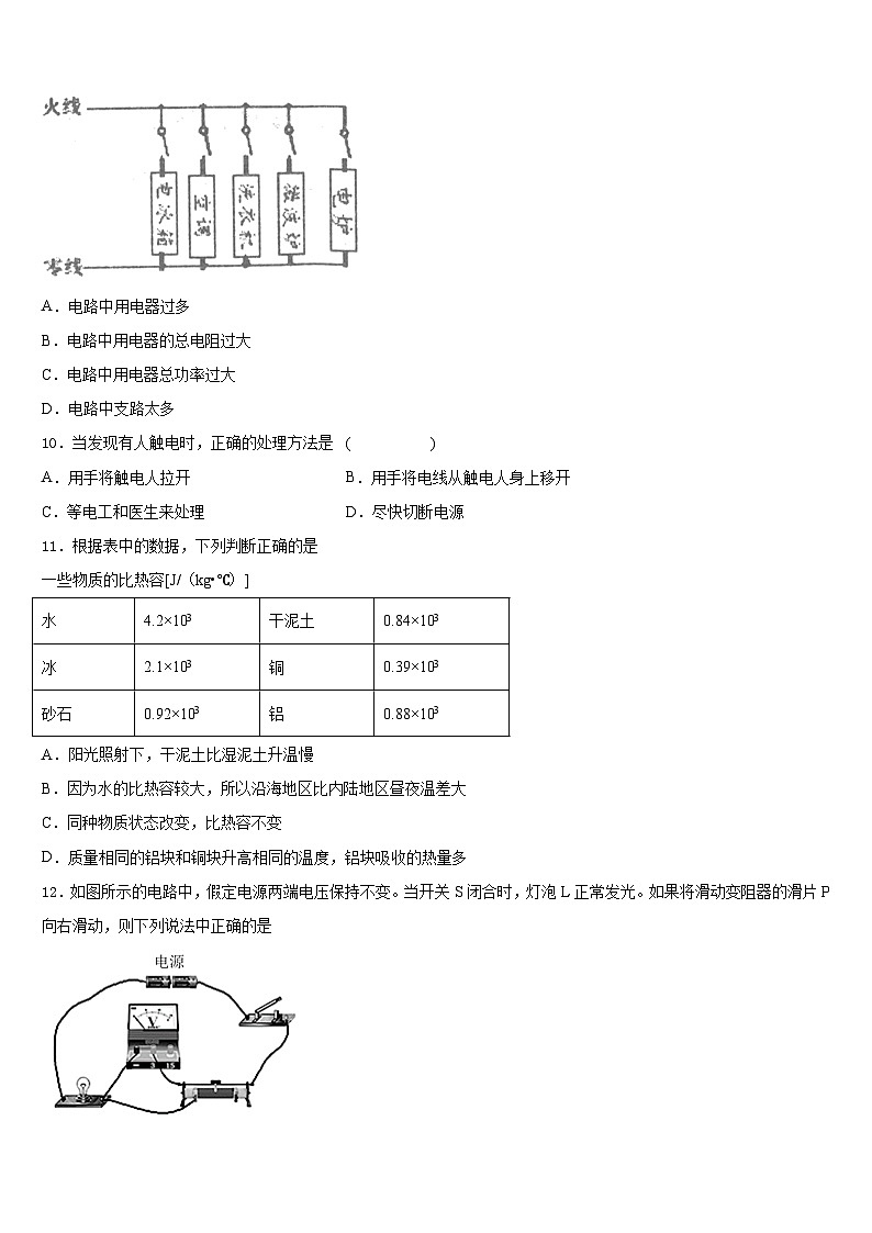 2023-2024学年济宁市重点中学物理九上期末达标检测模拟试题含答案03