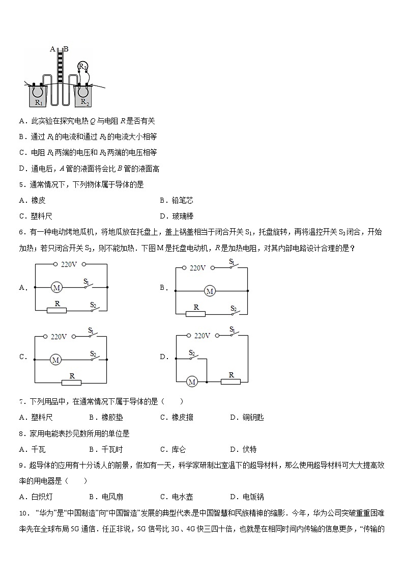 2023-2024学年泉州市重点中学九年级物理第一学期期末质量检测模拟试题含答案02